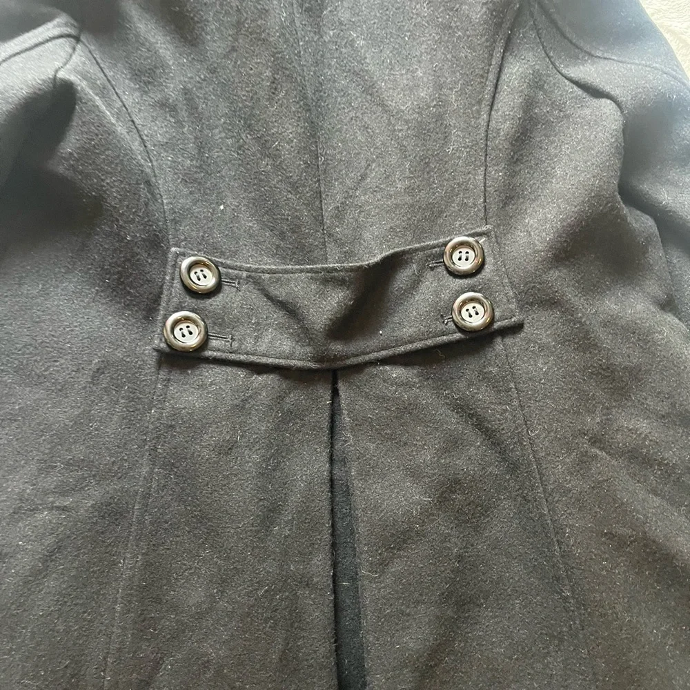 Apt 9 Peacoat Womans Medium - Wool Black - Shawl Collars Thick Warm Cozy - Picture 8 of 8